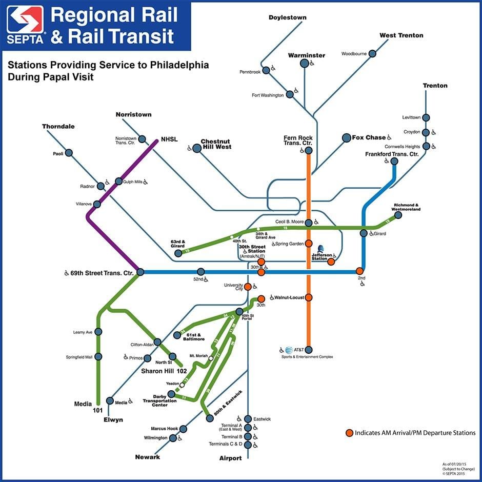 Septa Philly газрын зураг