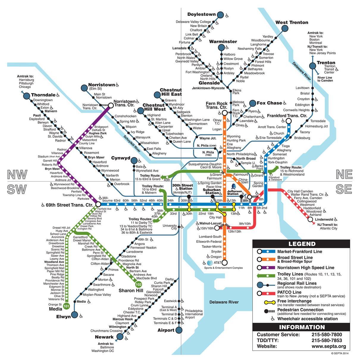 метро Филадельфи газрын зураг