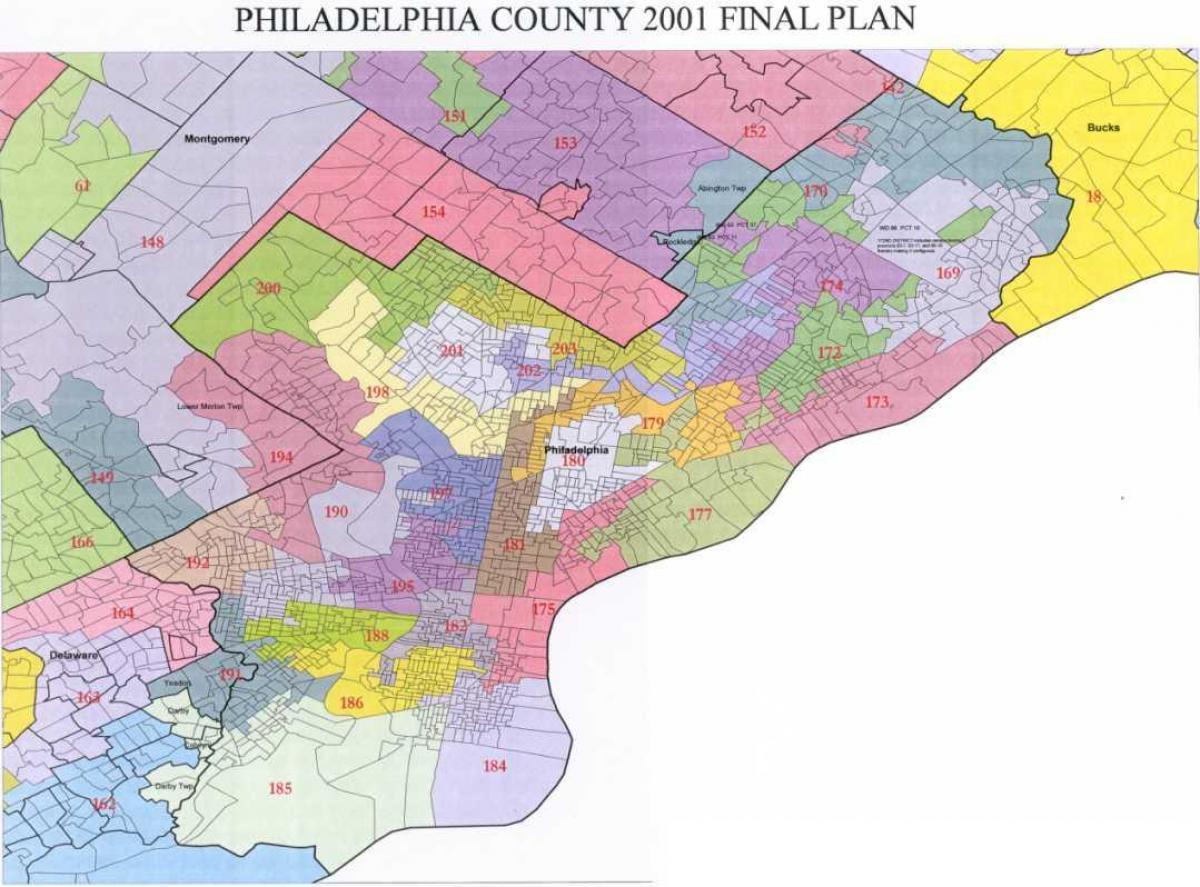 Филадельфи зөвлөлийн дүүргийн газрын зураг